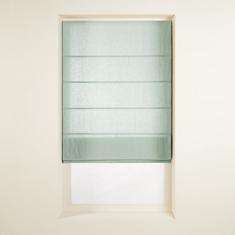 Carlina Semi Sheer Roman Blind, Pale Green, 220 cm L x 120 cm W