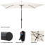Ensemble 8 pièces de table Okemo avec 6 chaises et parasol rectangulaire de 10 po (blanc)-494547463-499134468