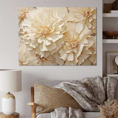 Minimalisme, œillets blancs sur toile