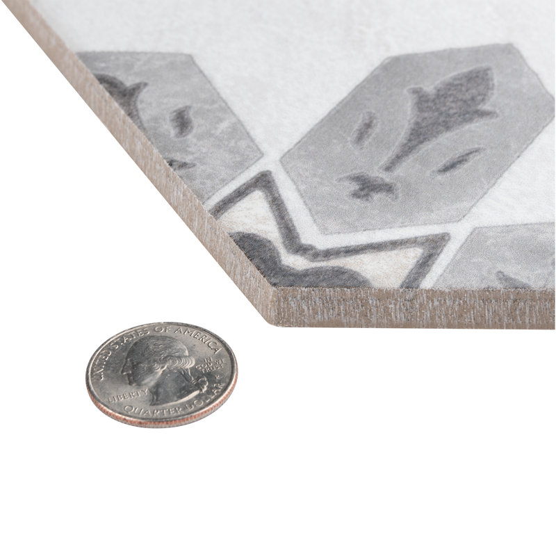 Mazzo 9" x 10" Porcelain Patterned Wall & Floor Tile