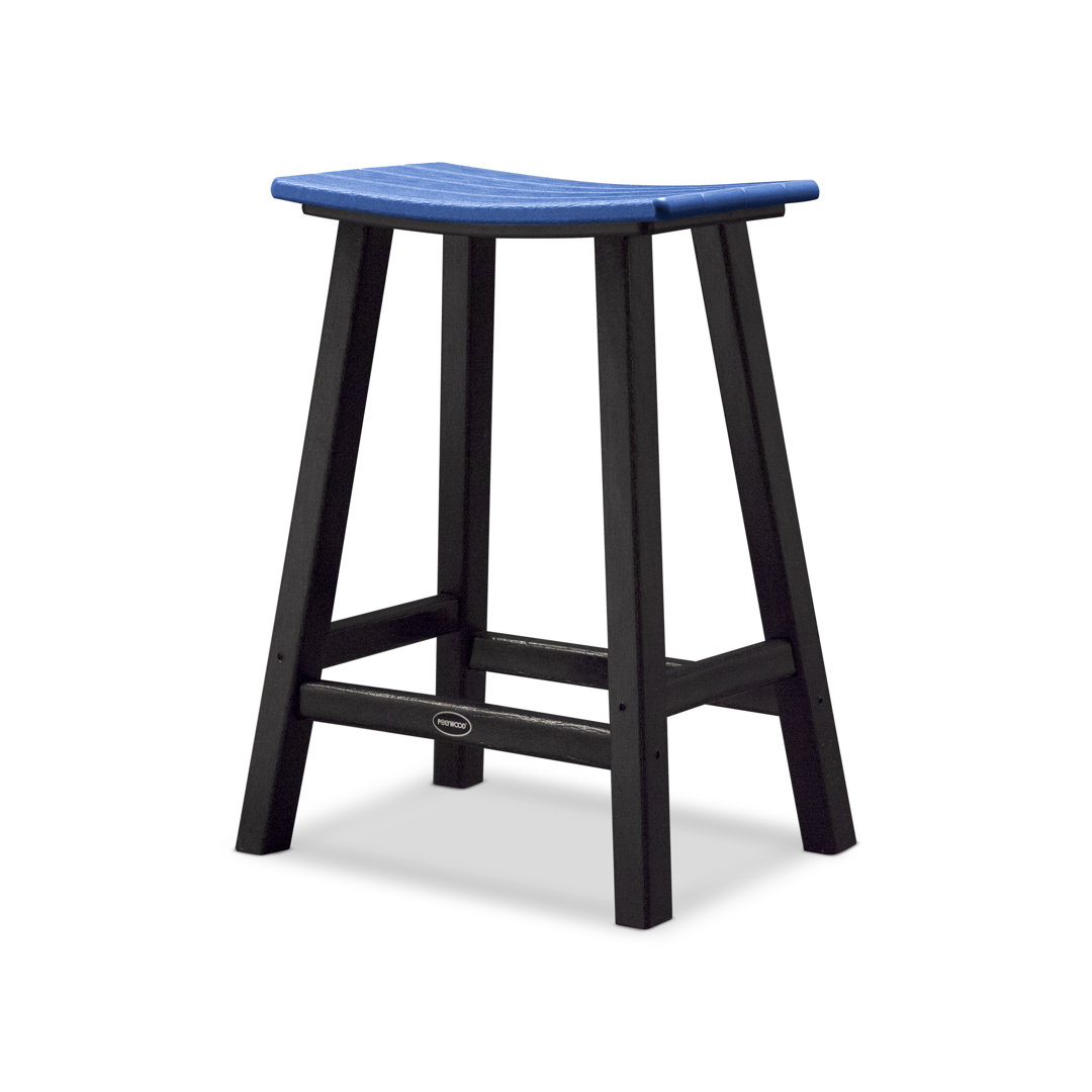 POLYWOOD Contempo 24" Saddle Counter Stool POLYWOOD® Seat 
