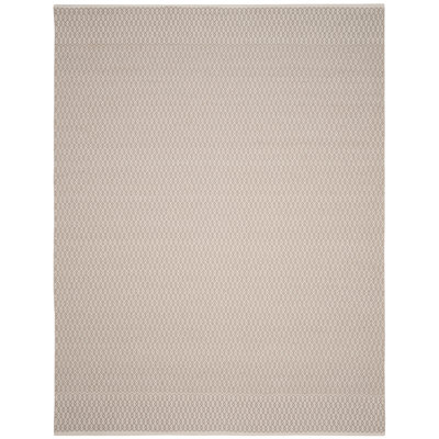 Tapis ivoire / gris en coton tissé à plat à la main Bester