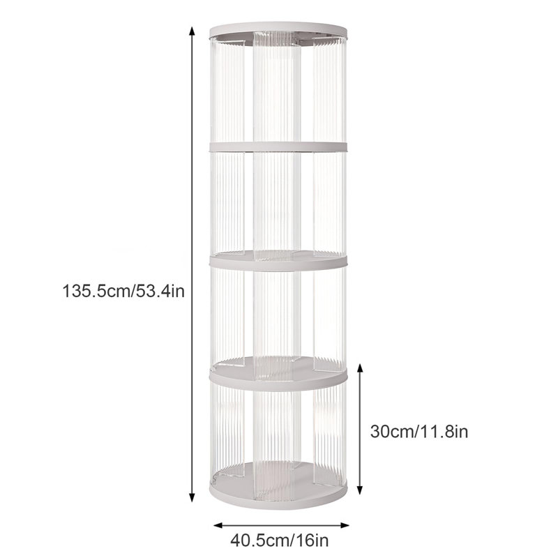 135.5cm H x 40.5cm W Plastic Corner Bookcase