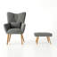 Georgia Upholstered Wingback Chair with Footstool-38292114