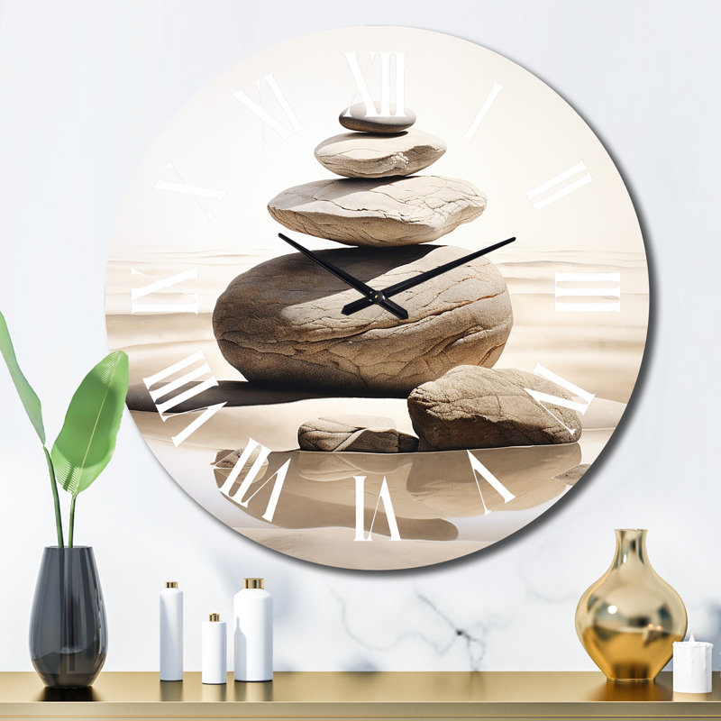 Horloge murale plage en métal Harmonious Balance VI, Grand
