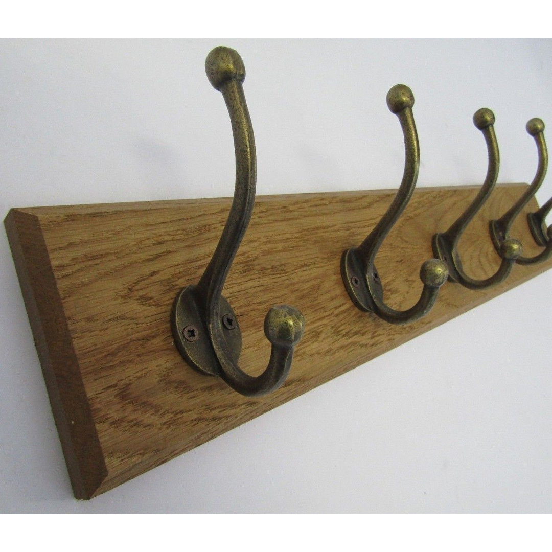 Solid Wood 3 - Hook Wall Mounted Coat Rack