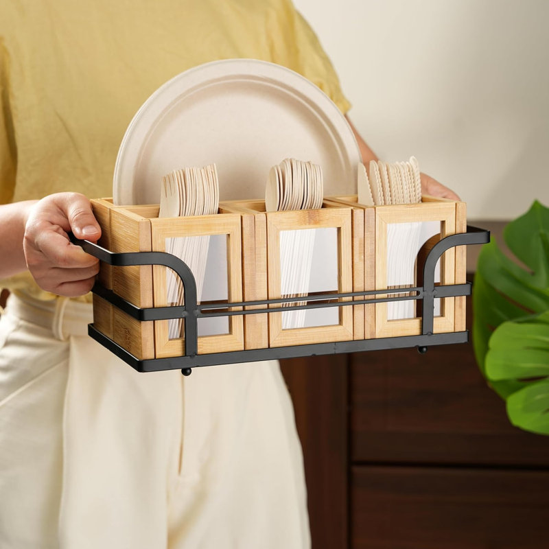 Porte-ustensiles de cuisine en bois Caddy