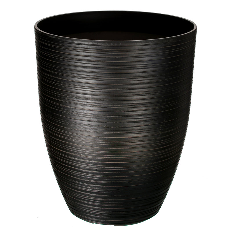 Pot à fleurs Spandan, Noir, H 16,7 po x l 13,8 po x P 13,8 po