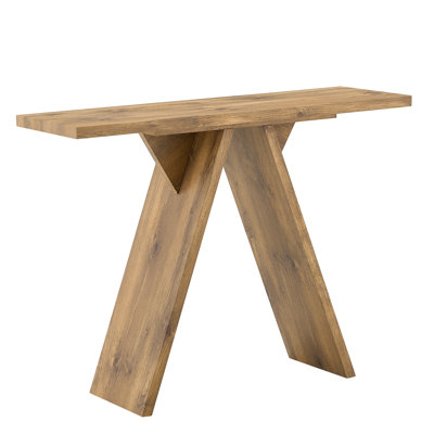 Console Table, 43.4-Inch Long Narrow Entryway Table with V-Shaped Base, Rustic Sofa Console for Hallway, Living Room, Behind Sofa