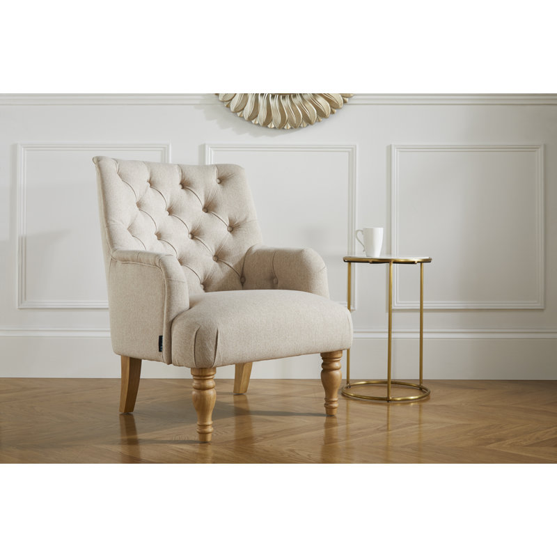 Hegland 73Cm Wide Tufted Polyester Blend Armchair, Wheat