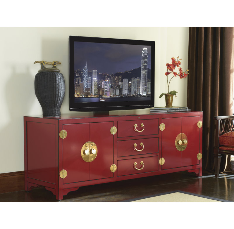 Console média Studio Isle en couleur Pacific Isle, Rouge