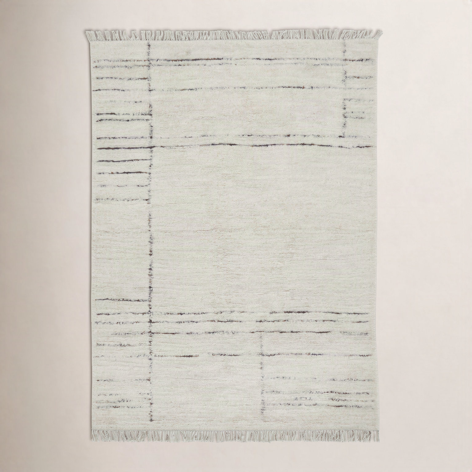 Hand-Woven Striped Wool Rug, Rectangle 2' x 3'