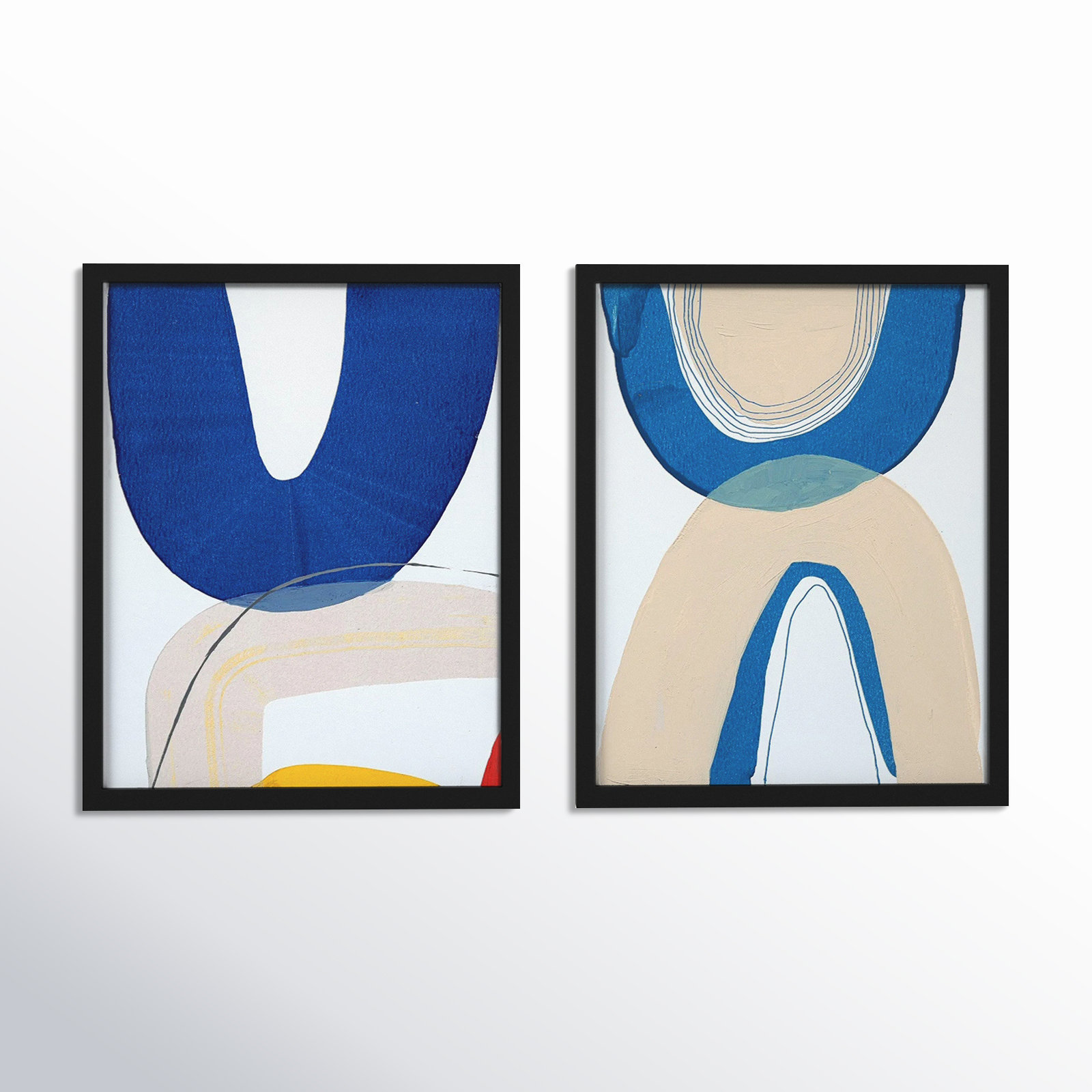 Unity Set Of 2 by Andrea Stokes, Black Framed, 20" H x 32" W x 1.25" D