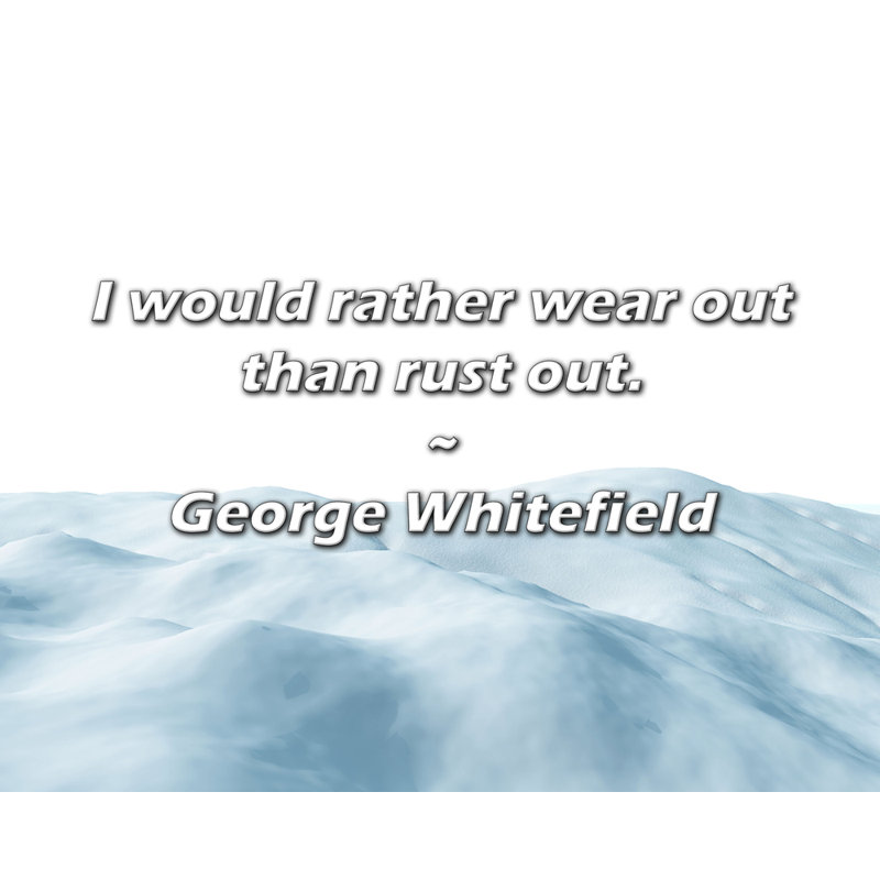 George Whitefield Quote: I would rather wear out than rust out.