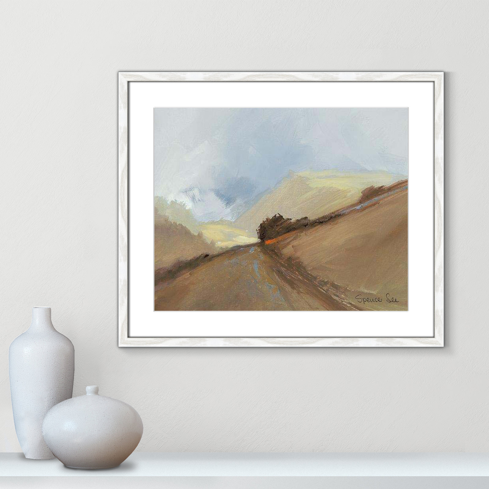 Heaven And Earth II by Spencer Lee, 21.5" H x 25.5" W x 0.75" D, White Framed