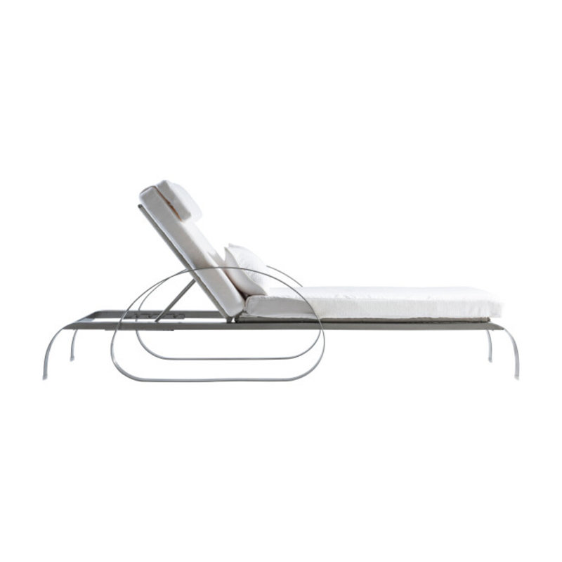 Malibu 87.5" Long Single Chaise with Cushions, Light Grey Linen 6032-010