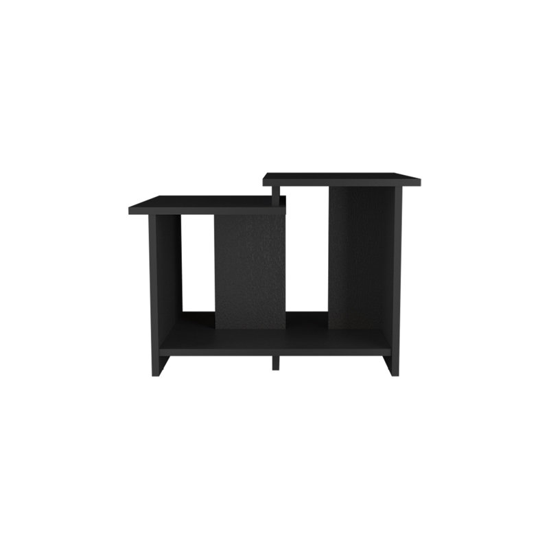 Naco Coffee Table with Open Storage, Melamine Finish, Black