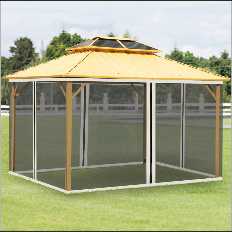 Outsunny 10' x 13' Replacement Mesh Sidewall Netting for Patio Gazebos and Canopy Tents with Zippers (Sidewall Only)