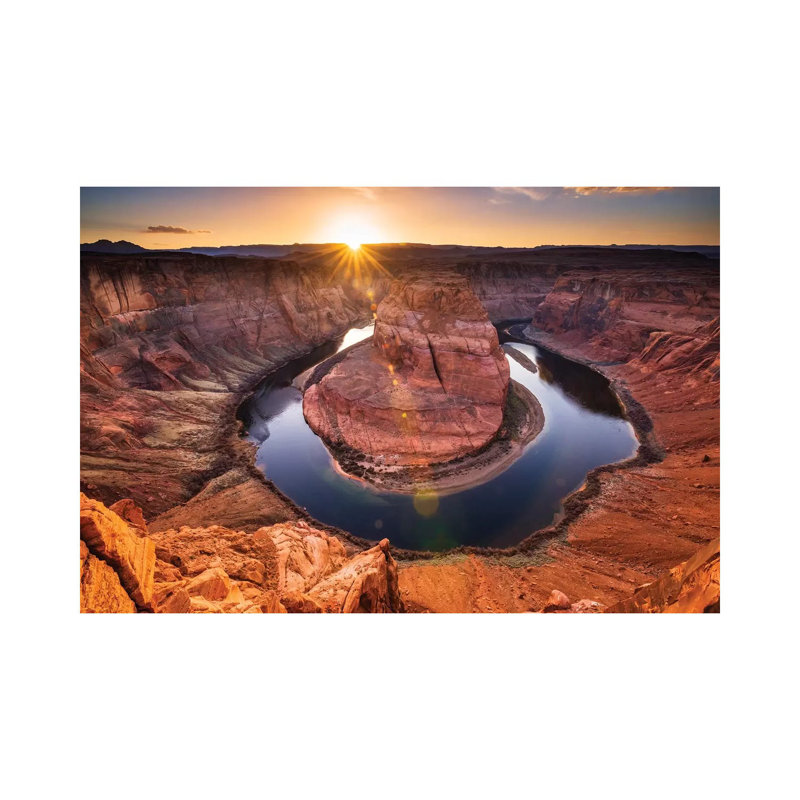 «Sunset Over Horseshoe Bend And The Colorado River» par - Toile tendue, H 8 po x l 12 po x P 0,75 po
