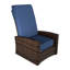 Fauteuil inclinable pivotant d'extérieur bleu foncé avec rotin en PE et structure en acier