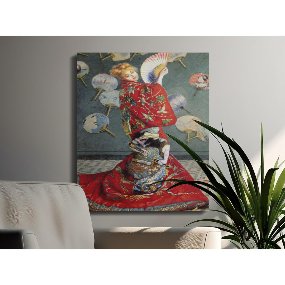La Japonaise Canvas Wall Art, Claude Monet Painting, Gallery Wrapped Print, Archival Quality, Ready to Hang, Japanese Woman with Fans