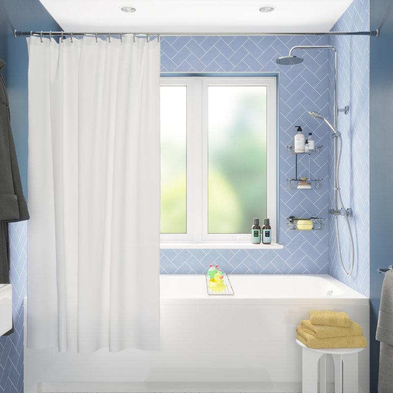 260cm Straight Shower Curtain Pole, Chrome