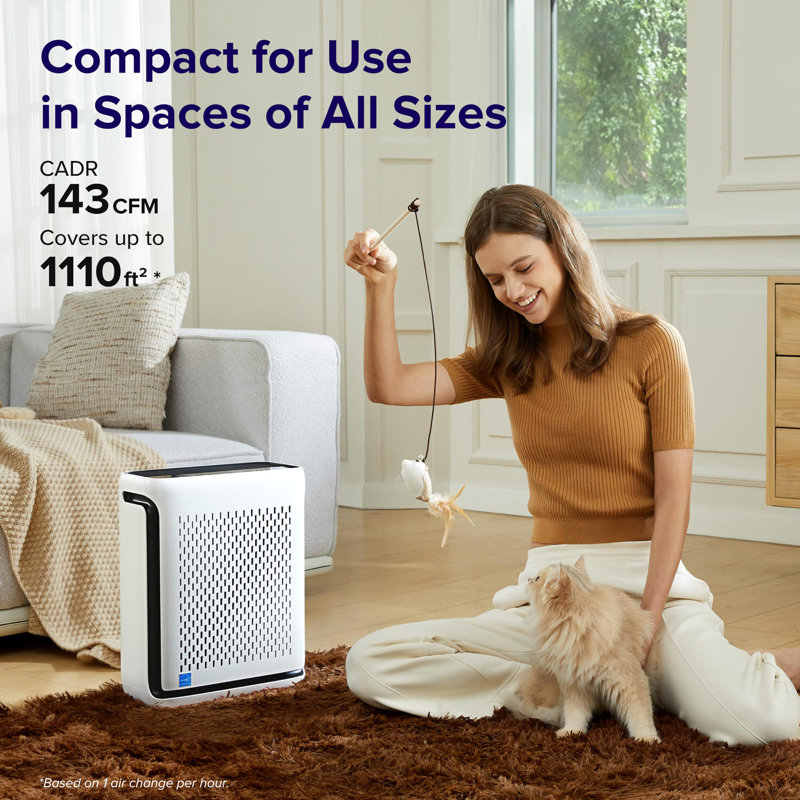Air Purifier for Home Large Room Bedroom Up to 1110 Ft with Air Quality Monitor, Smart WiFi, Washable Pre-Filter, HEPA Sleep Mode for Pets, Allergies, Dust, Pollen, Vital 100S-P