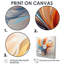 Fractale, plume bohémienne orange et turquoise - art mural plumes-295698382-295698370