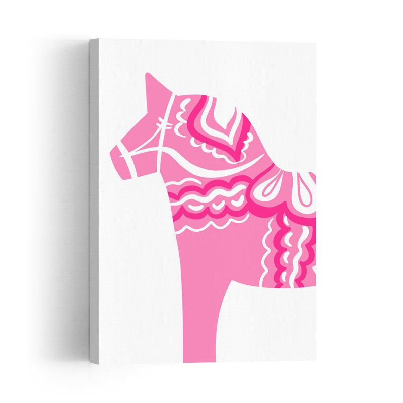 «Dala rose», reproduction d'art moderne de cheval, H 18 po x l 12 po