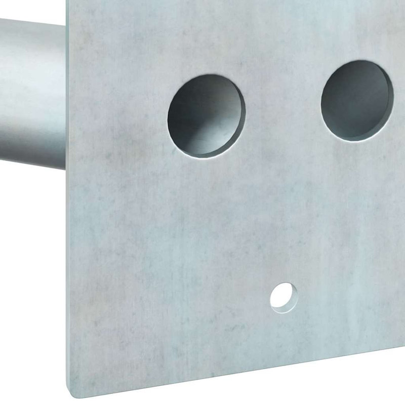 Flag Pole Holder Steel, Silver, 11.5cm W  x 7.5cm D