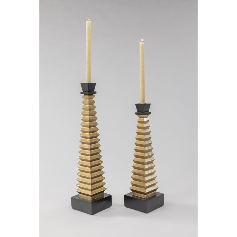 Candlestick, 23" H x 5" W x 5" D, Gold