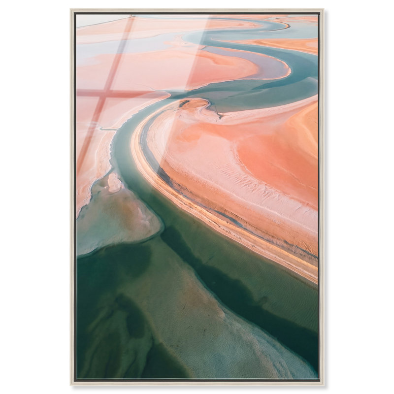 Peach Sand Print by Oliver Gal, 37"H x 55"W, Silver Floater Frame