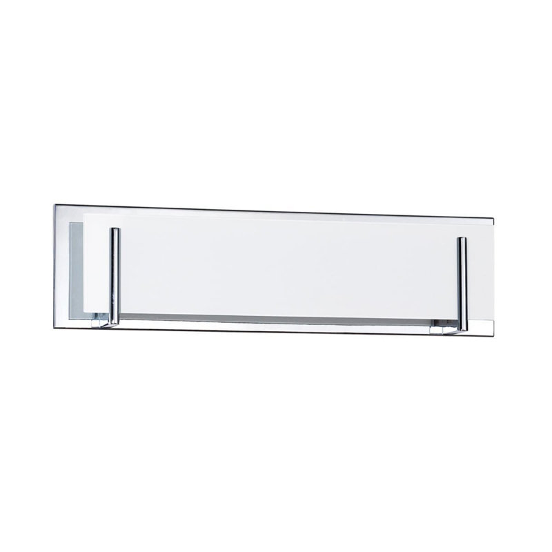 Éclairage pour salle de bain 4 lumières Aurora avec verre blanc pour salle de bain élégante, Chrome chrome, Chrome chrome