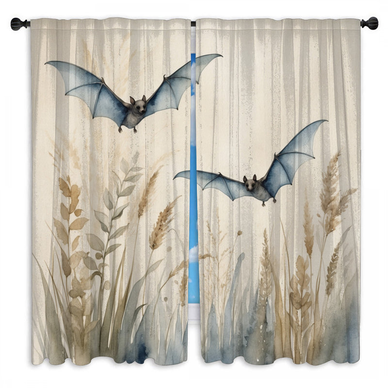 Flying Bats In Field, 40 po x 60 po - 2 panneaux, Transparent
