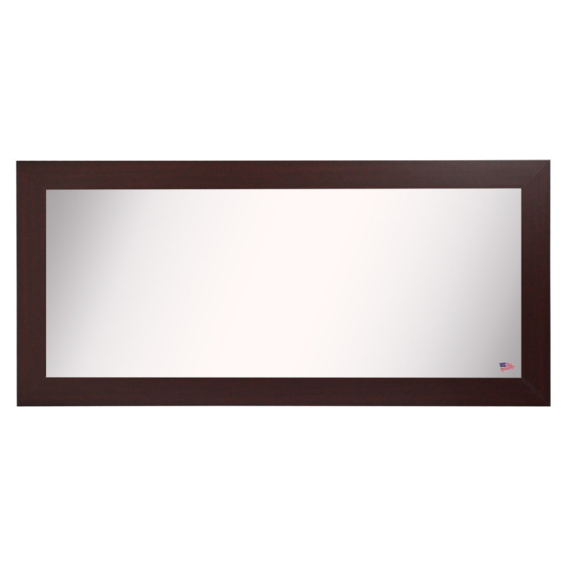 Golfe Flat Wall Mirror, 78" H x 39" W, Dark Mahogany
