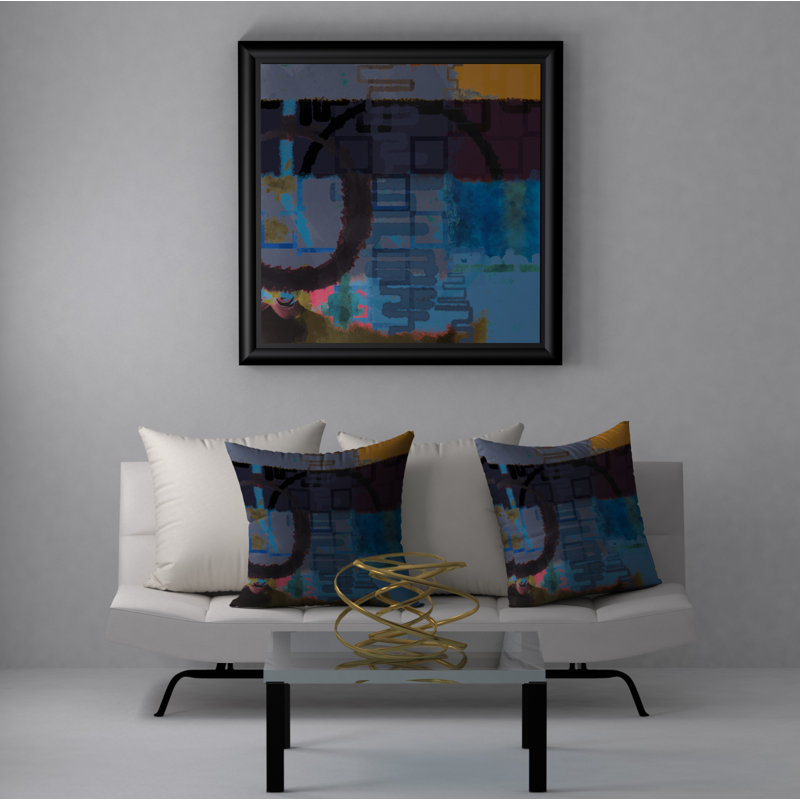 Abstract Reversible Throw Pillow, 18" x 18"
