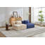 Canapé à compression, canapé-lit convertible au sol avec structure de forme fixe, canapé modulaire à assise simple sans os, sans assemblage requis, tissu chenille, pour la chambre du salon, bleu foncé-913098870-913098864
