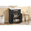 Meuble-lavabo de 24 pouces avec lavabo en céramique intégré et rangement spacieux, idéal pour les petites et moyennes salles de bain, finition noire-185830213