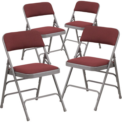 Oliverson Metal Folding Chairs with Cushioned Seats