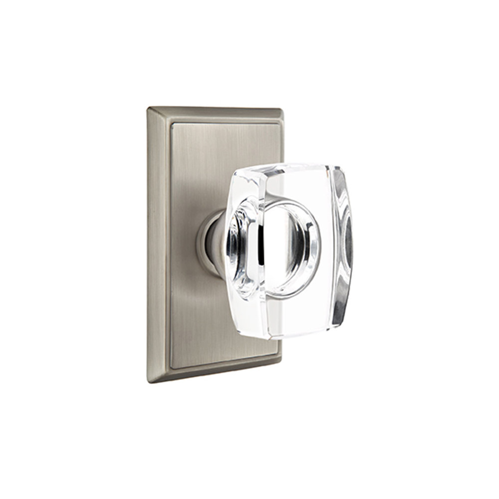 Emtek Passage Knobset w/ Rectangular Rosette and Windsor Glass Knob Emtek 