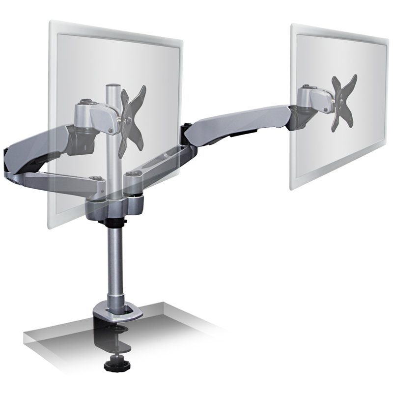 Mount-It Expandable 2 Monitor Computer Desk Mount Spring Arm Quick Release Fits 13" to 27" Screens