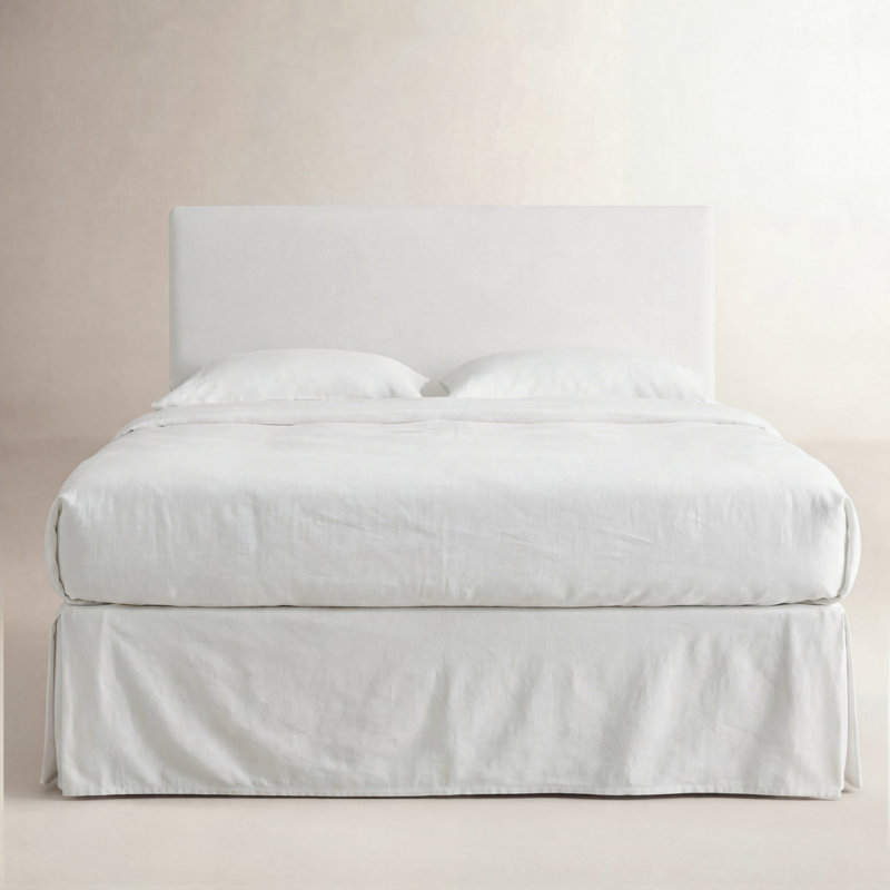 Fabria Upholstered Headboard, Twin, Modern Pepper Tweed