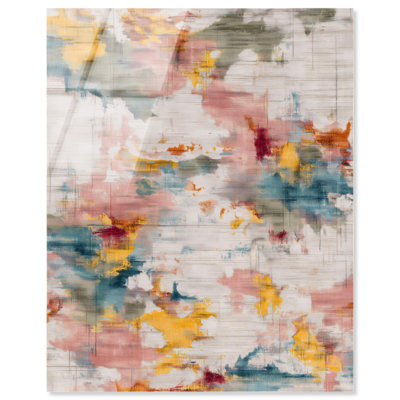 Décoration murale abstraite à imprimé acrylique Colorful Weave I par Art Remedy, prête à être suspendue, 24 x 30