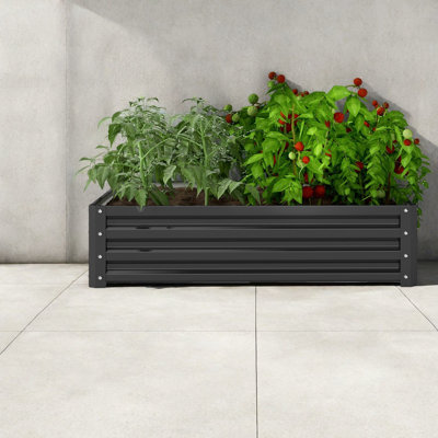 Spacious Steel Planters 4 X 4 Ft Modern Outdoor Raised Bed For Home