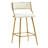 Set Of 2 26'' Counter Height Bar Stools With Corduroy Upholstery, Golden Chromed Base, And Comfortable Back Support-1272882995