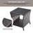Outdoor Wicker Adirondack Chairs Set 2 With Table Rattan Fire Pit Chairs Oversized Comfy Relax Accent Patio Chairs With Cushion Outdoor Side Table For Patio Wicker End Table With Storage Beige