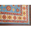 Tapis bleu / ivoire en laine noué à la main de conception unique 2 pi 7 po x 4 pi 2 po New Age
