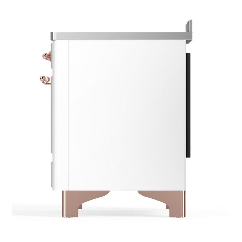 Majestic III Series 48 Inch Induction Range with 6 Induction Elements in Antique White (Chrome Trim), Copper, White