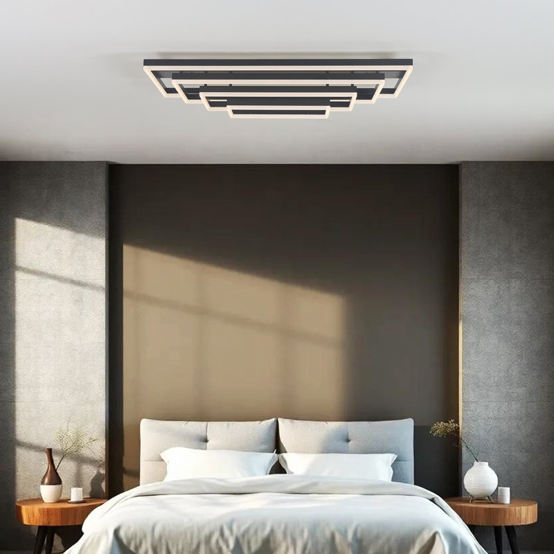 39.4 Inch Rectangle LED Flush Mount Light Aluminum Frame 3000K Switch Dimming