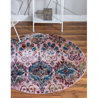 Tapis rose Ikat